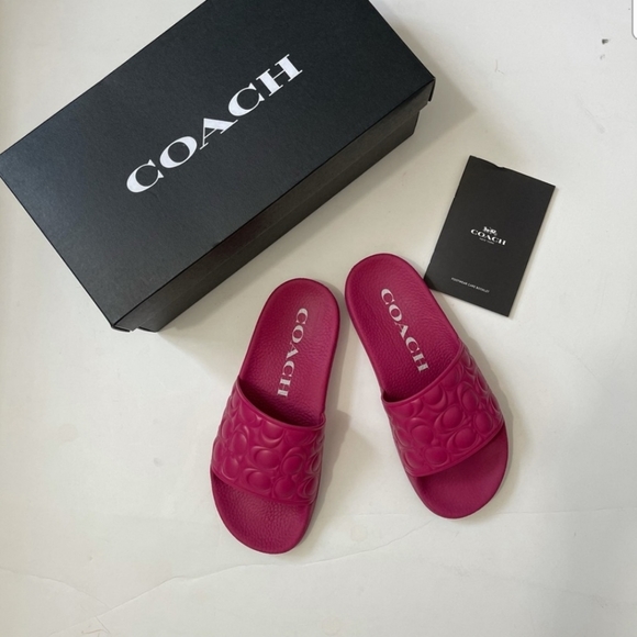 COACH ULI QUILTED SPORT SLIDES SANDALS IN HYACINTH SZ 5 - Picture 11 of 11